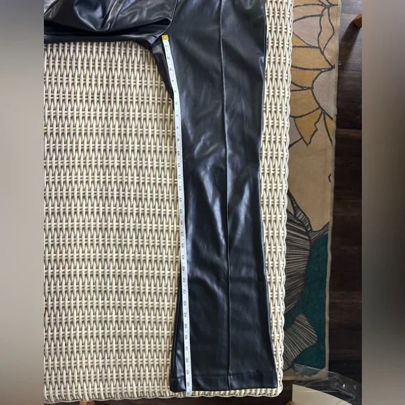 Princess Polly Braden Pleather‎ High Rise Flare Black Pant 4 gothic grunge - Picture 9 of 11